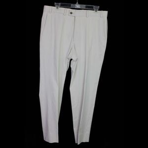 Hiltl Pants Mens 34 Beige Flat Front Regular Fit Straight Stretch